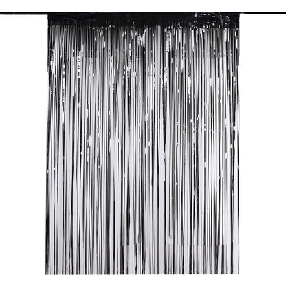 Metallic Foil Blue Tinsel Fringe Doorway Curtain Party Backdrop 8 Feet