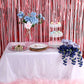 Tinsel Fringe Metallic Foil 8 Feet Red Doorway Curtain Party Backdrop