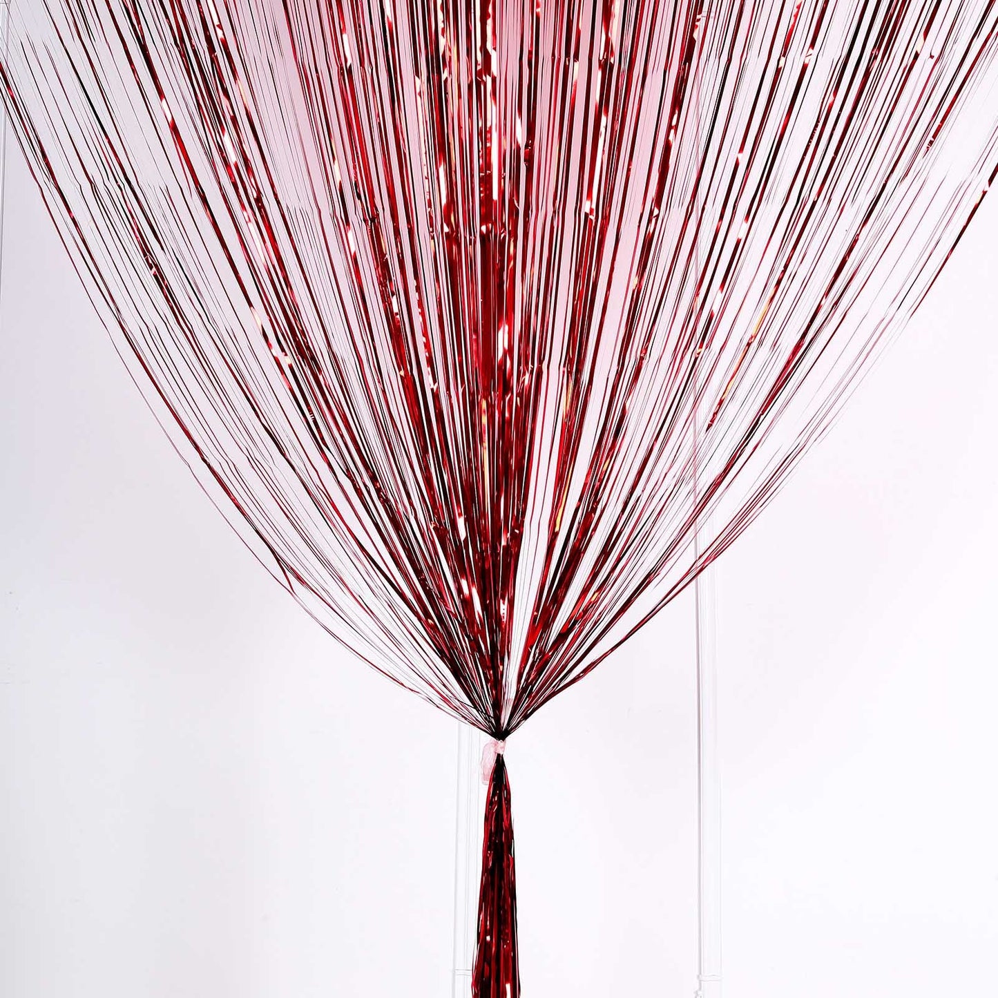 Red 8 Feet Tinsel Fringe Metallic Foil Doorway Curtain Party Backdrop 