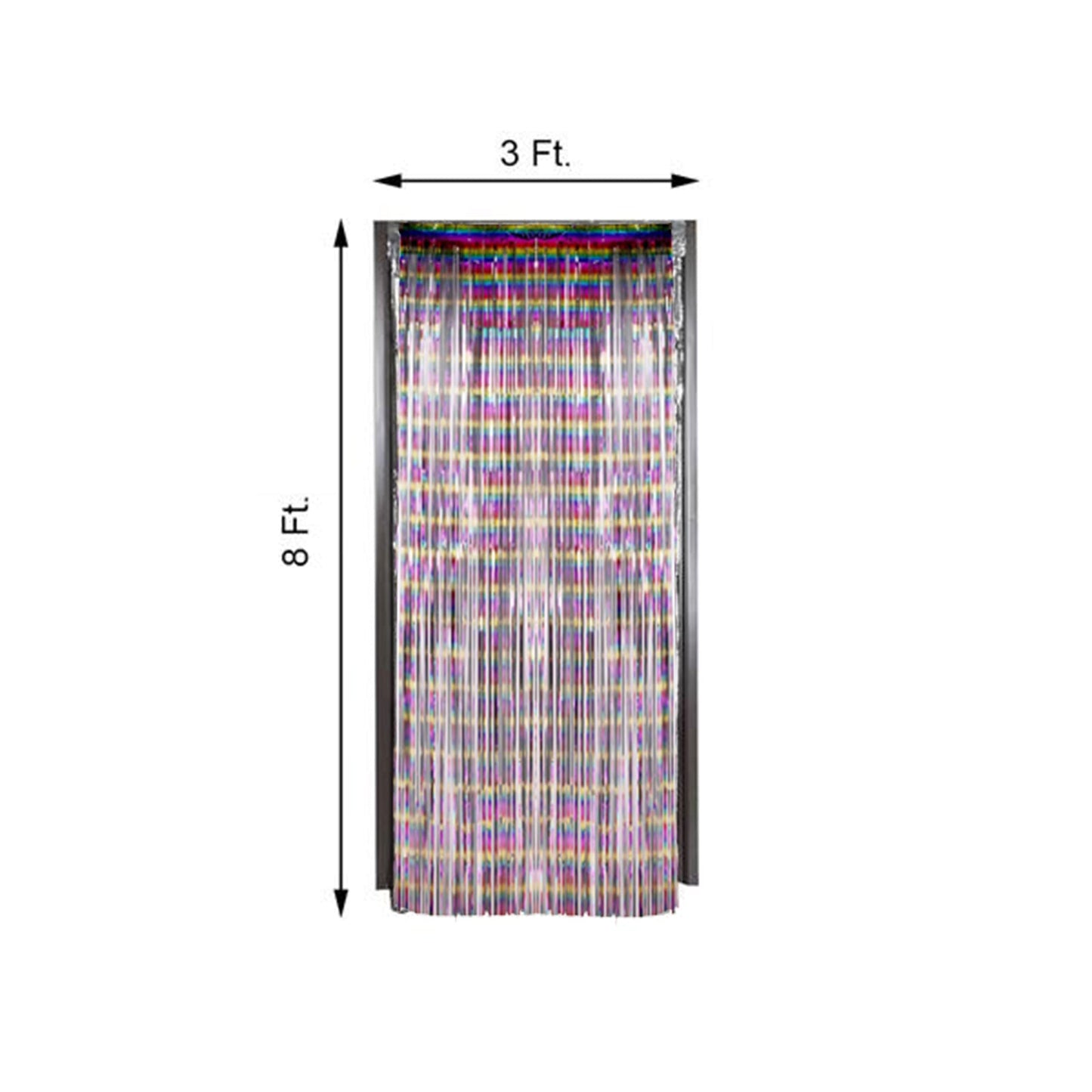 Metallic Foil Tinsel Fringe 8 Feet Fiesta Doorway Curtain Party Backdrop 