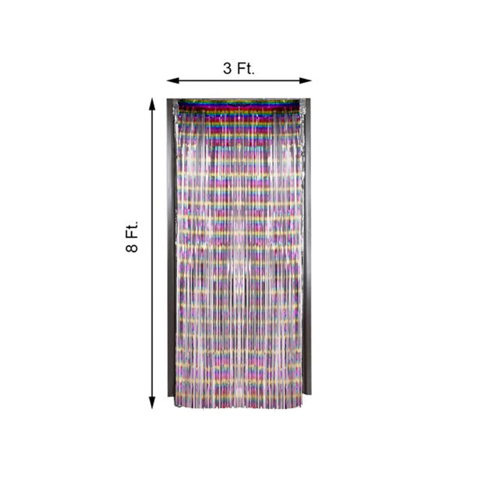 Metallic Foil Tinsel Fringe 8 Feet Fiesta Doorway Curtain Party Backdrop 