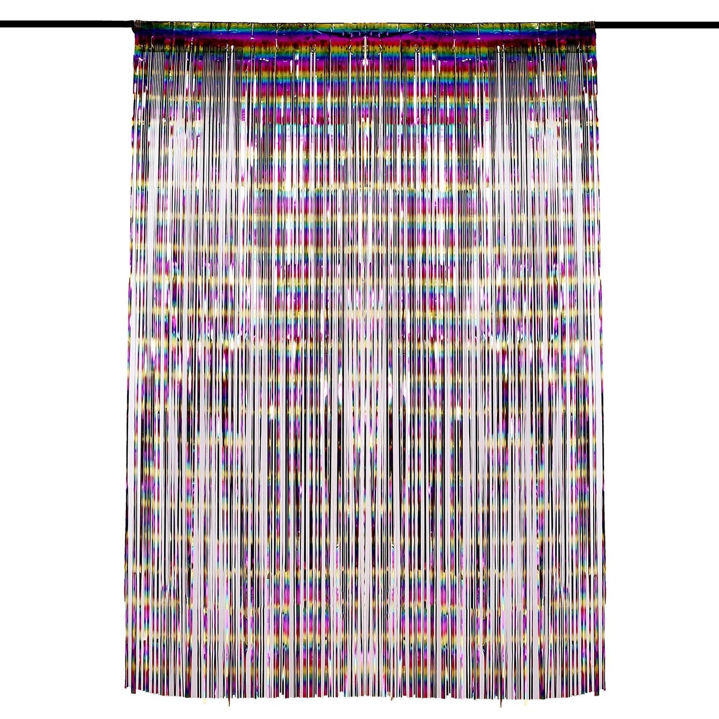 Metallic Foil Fiesta Tinsel Fringe Doorway Curtain Party Backdrop 8 Feet