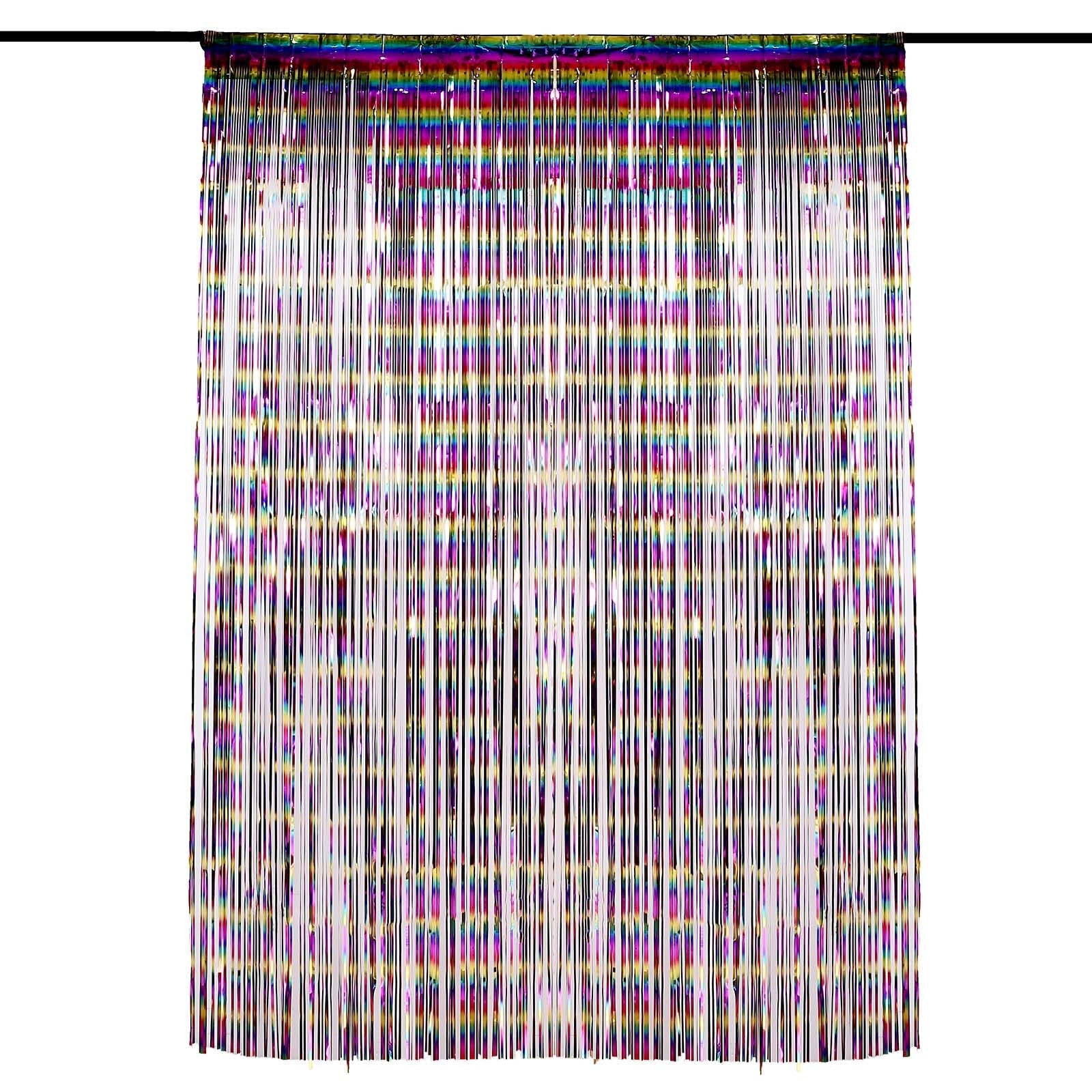 Metallic Foil Fiesta Tinsel Fringe Doorway Curtain Party Backdrop 8 Feet