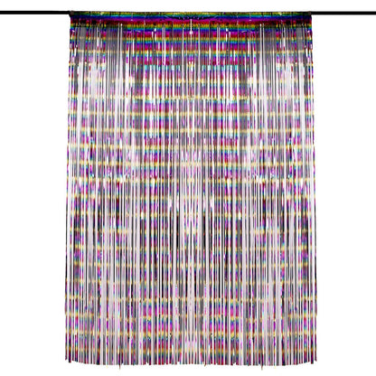 Metallic Foil Fiesta Tinsel Fringe Doorway Curtain Party Backdrop 8 Feet