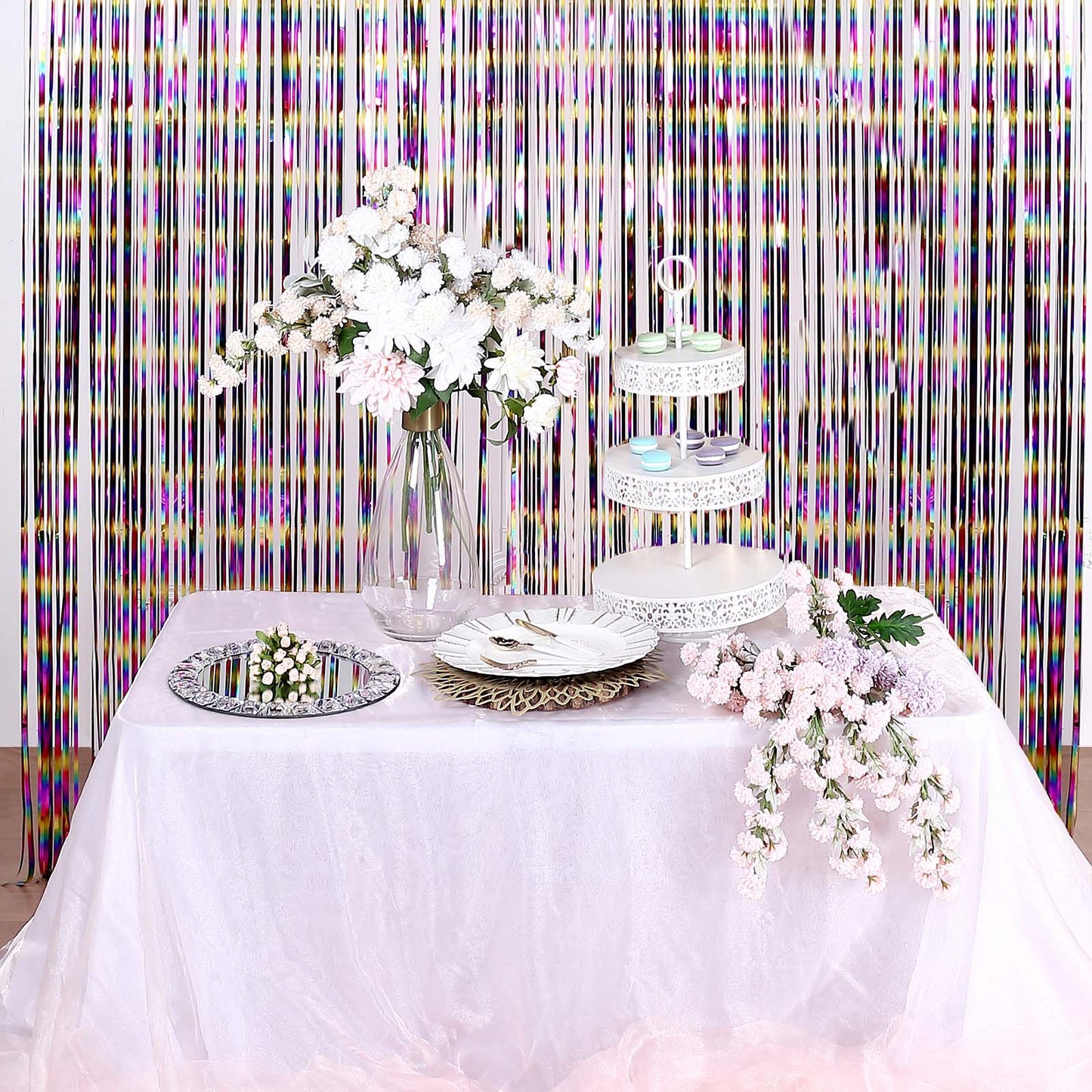 Tinsel Fringe Metallic Foil 8 Feet Fiesta Doorway Curtain Party Backdrop