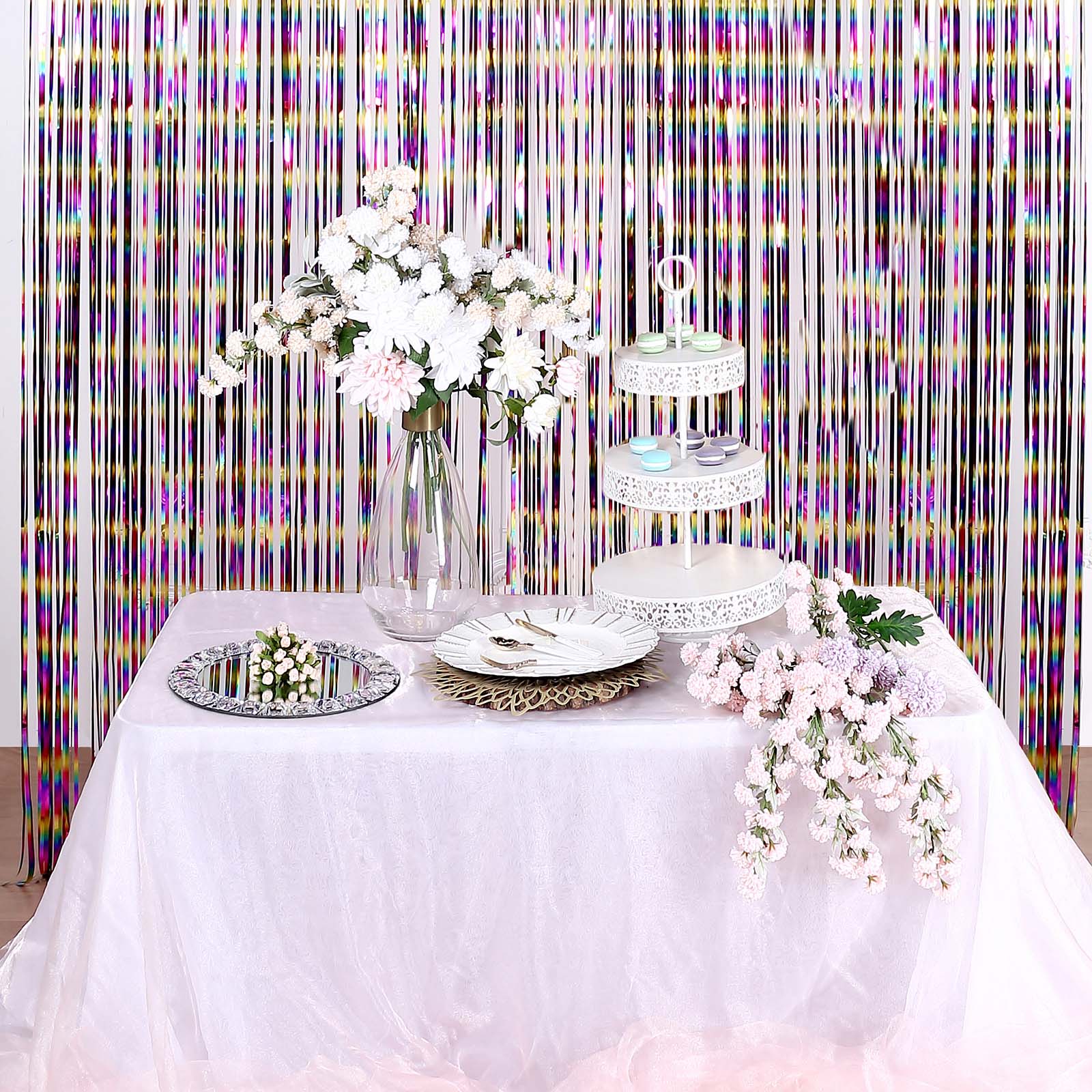 Tinsel Fringe Metallic Foil 8 Feet Fiesta Doorway Curtain Party Backdrop