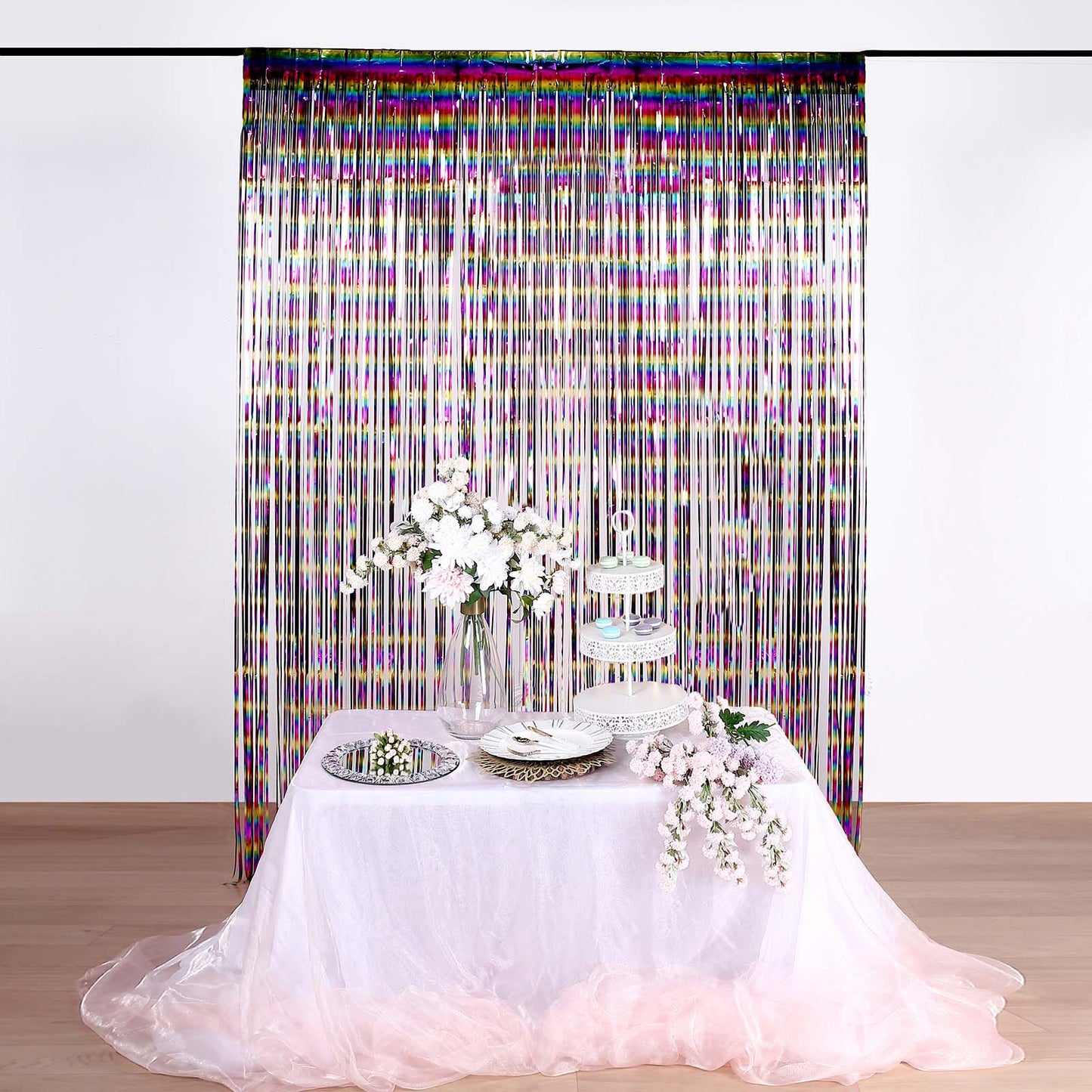 8ft Fiesta Metallic Tinsel Foil Fringe Doorway Curtain Party Backdrop