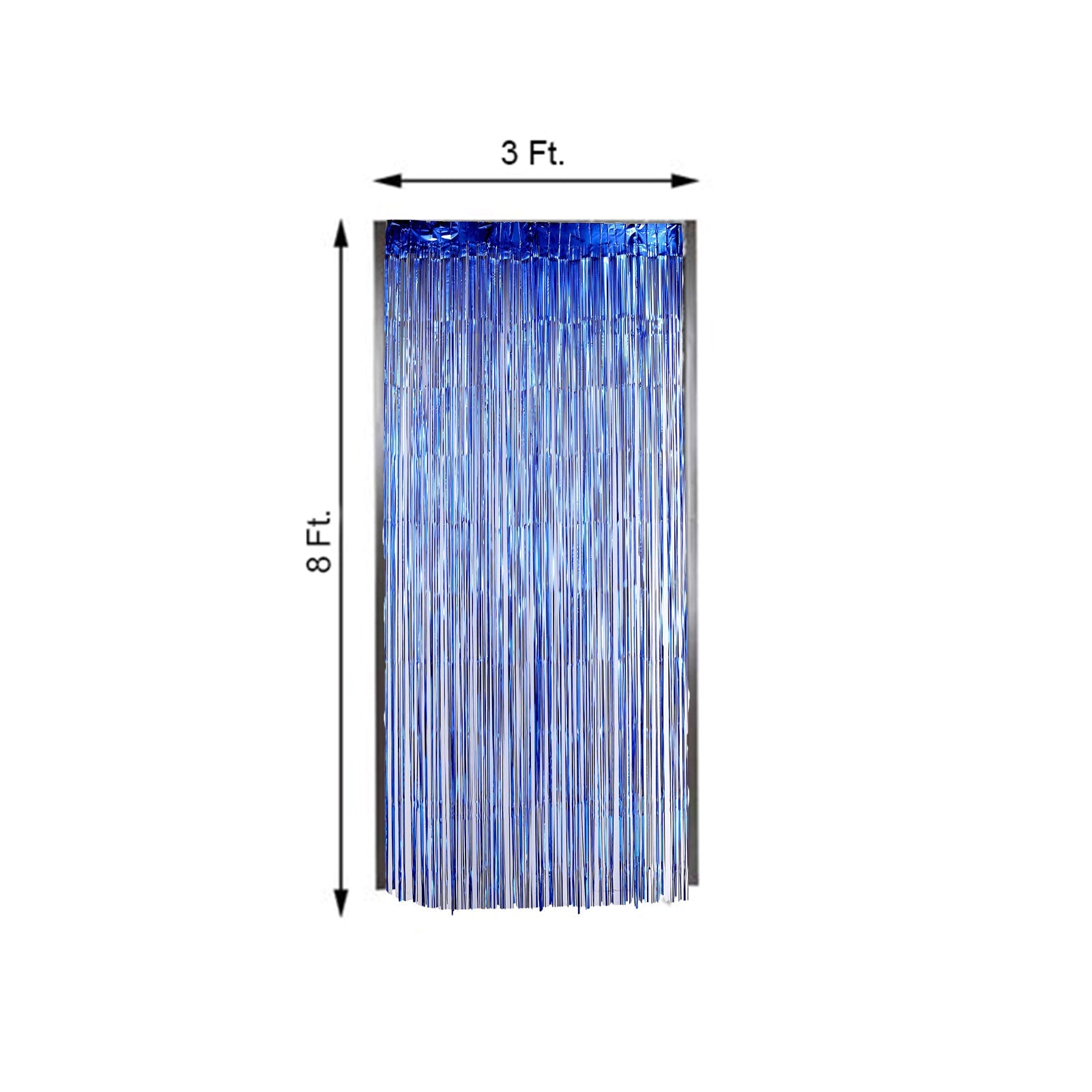 Metallic Foil Tinsel Fringe 8 Feet Royal Blue Doorway Curtain Party Backdrop 