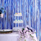 Royal Blue 8 Feet Tinsel Fringe Metallic Foil Doorway Curtain Party Backdrop 