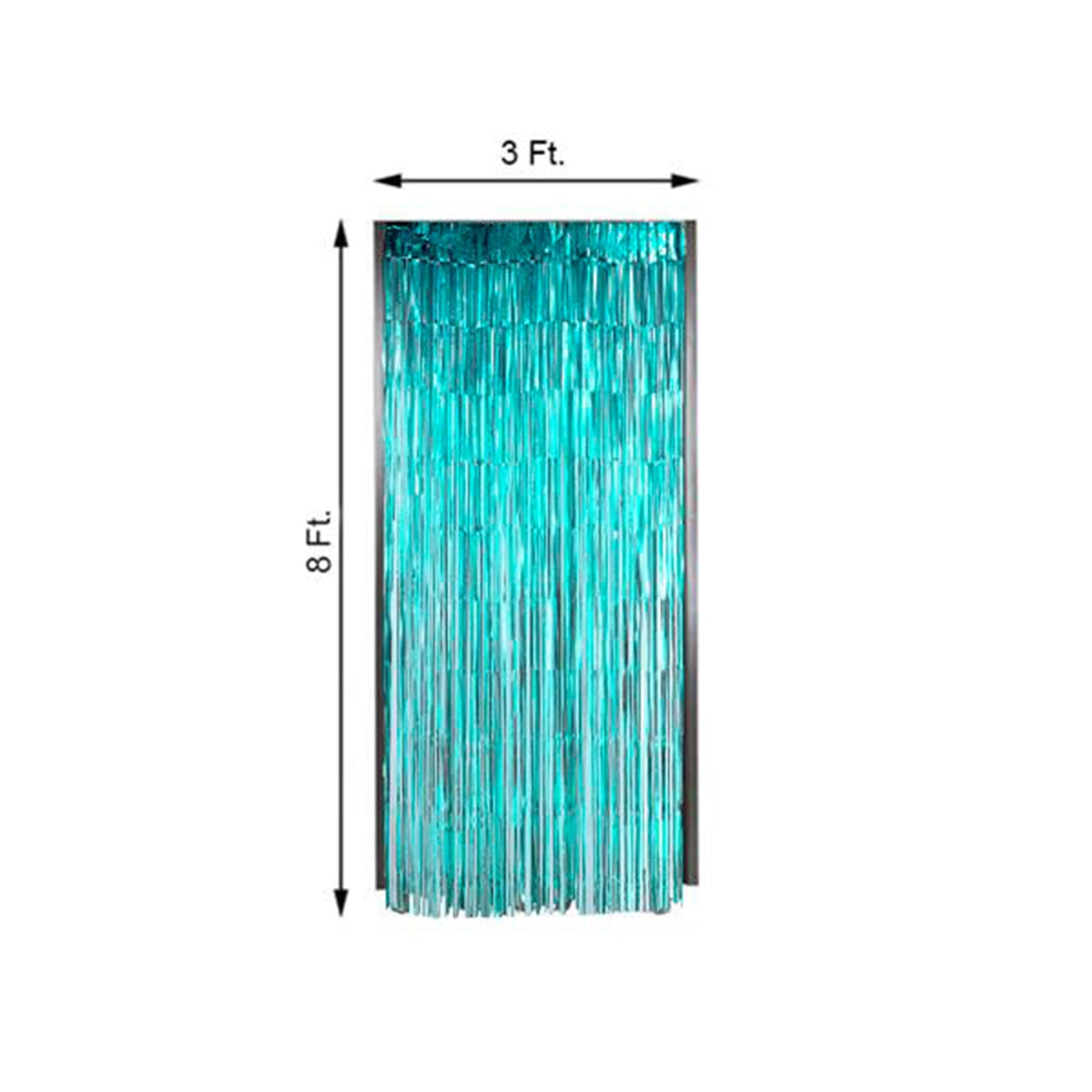 Metallic Tinsel Foil Fringe Turquoise Curtain 8 Feet
