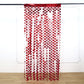 Red Heart Chain Foil Fringe Curtain Party Backdrop, Metallic Red Tinsel Streamer Party Decor - Door Window Foil Curtain - 3ftx6.5ft