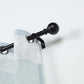 42"-126" Adjustable Curtain Rod Sets, Black, Round Finials