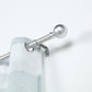 42"-126" Adjustable Curtain Rod Set, Silver, Round Finials