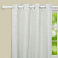 42-126inch Adjustable Curtain Rod Set, White, Round Finials
