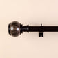 42-126inch Adjustable Curtain Rod Set, Chocolate Brown, Marble Finials