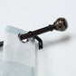 42"-126" Adjustable Curtain Rod Set, Chocolate Brown, Marble Finials