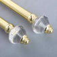 42-126inch Adjustable Metal Curtain Rod Set, Gold, Acrylic Designer Finials