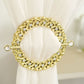 Gold Round 7 Inch Barrette Style Acrylic Crystal Curtain Tie Backs 2 Pack