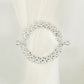 Silver Round 7 Inch Barrette Style Acrylic Crystal Curtain Tie Backs 2 Pack