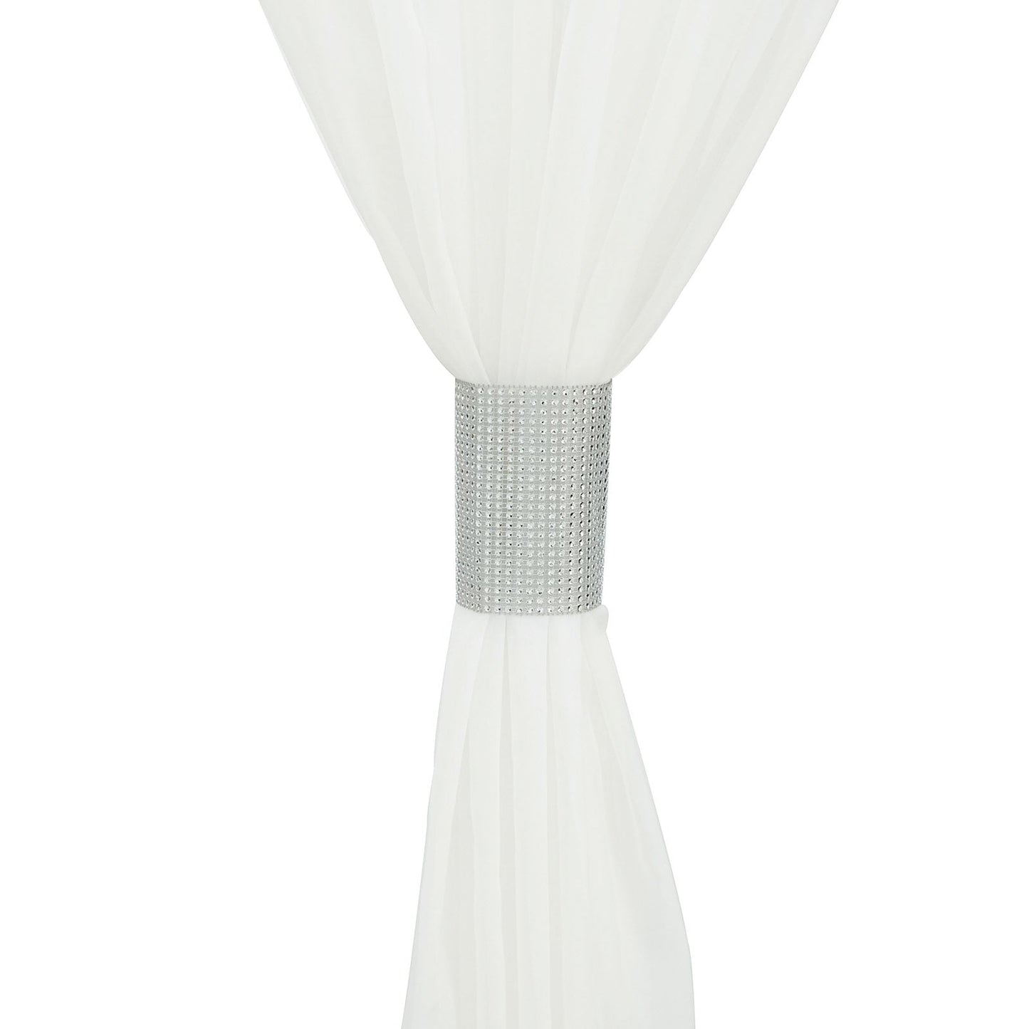 4 Pack of Silver Large Rhinestone Velcro Chair Sash Clips 5 Inch x 10 Inch