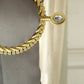 2 Pack | 6inch Gold Acrylic Braided Barrette Style Curtain Tie Backs With Crystal Diamond