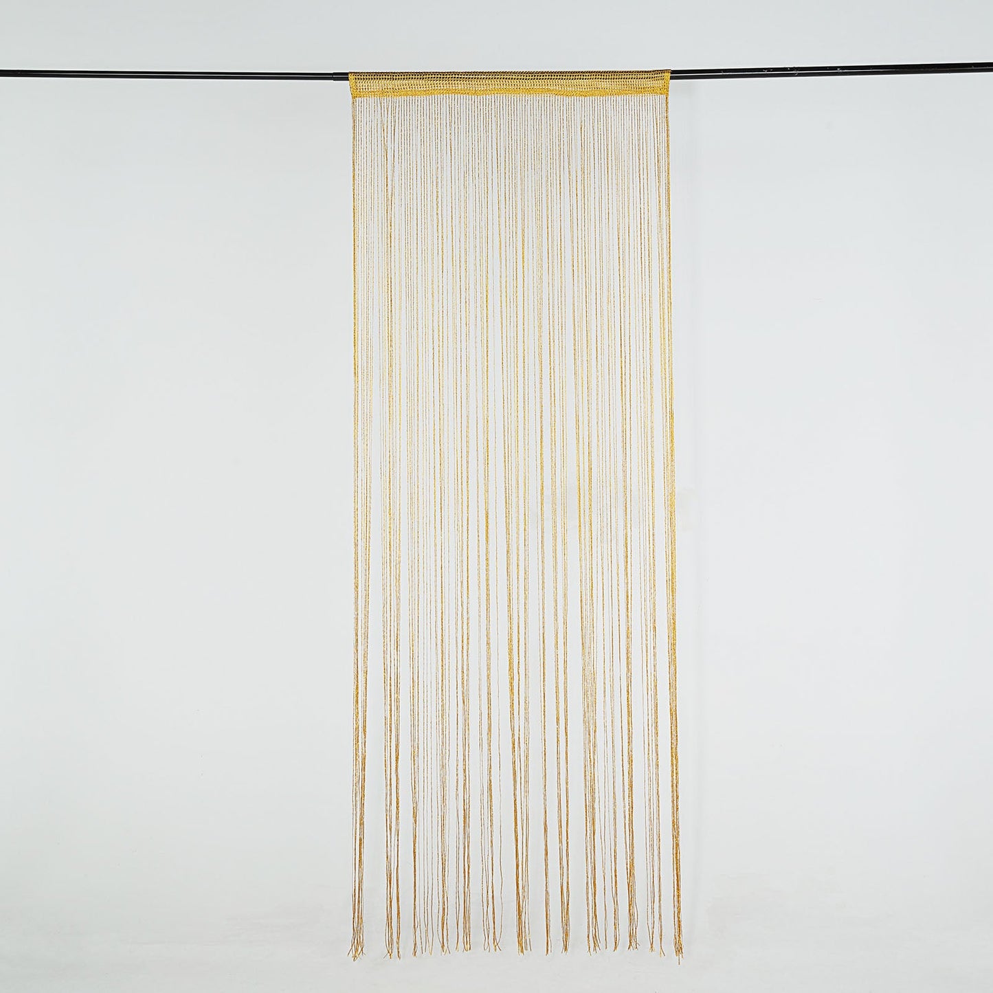 Gold Silk String Curtains 3 Feet x 8 Feet With Tassels For Room Division