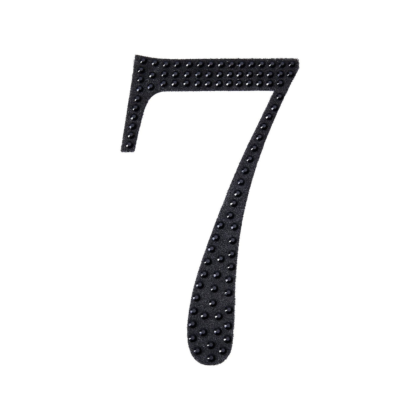 Black decorative rhinestone number sticker "7" for DIY crafts.