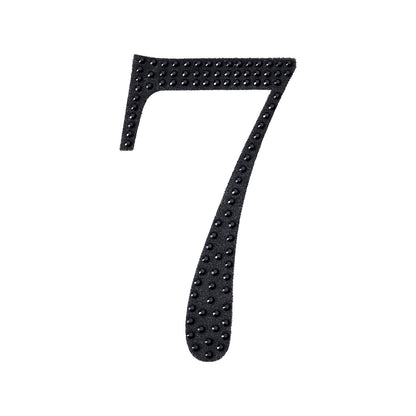 Black decorative rhinestone number sticker "7" for DIY crafts.
