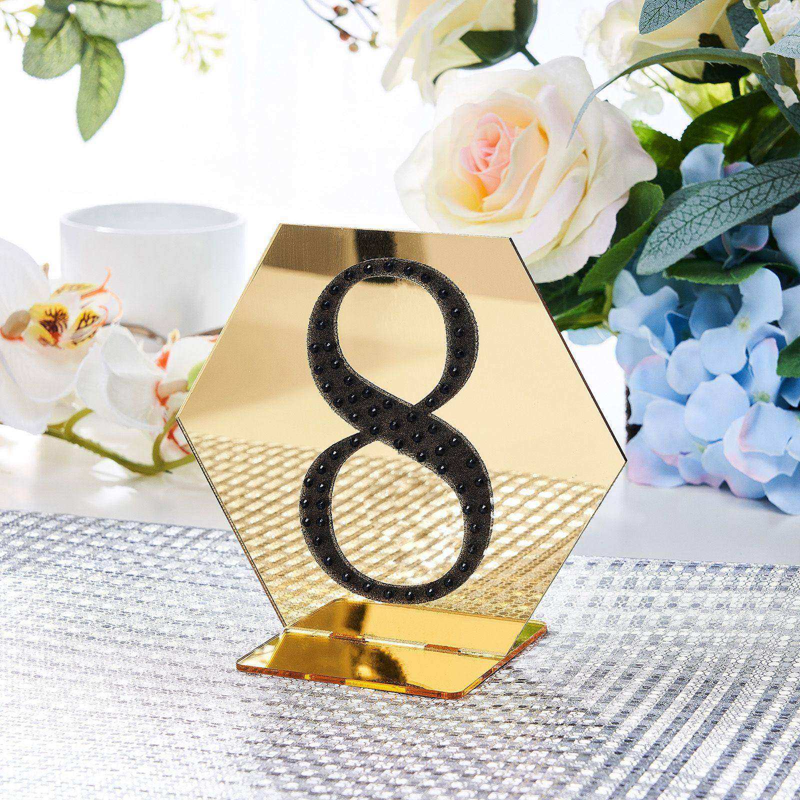 Black decorative rhinestone number 8 sticker for DIY crafts.
