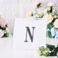 Black decorative rhinestone letter "N" sticker for DIY crafts.