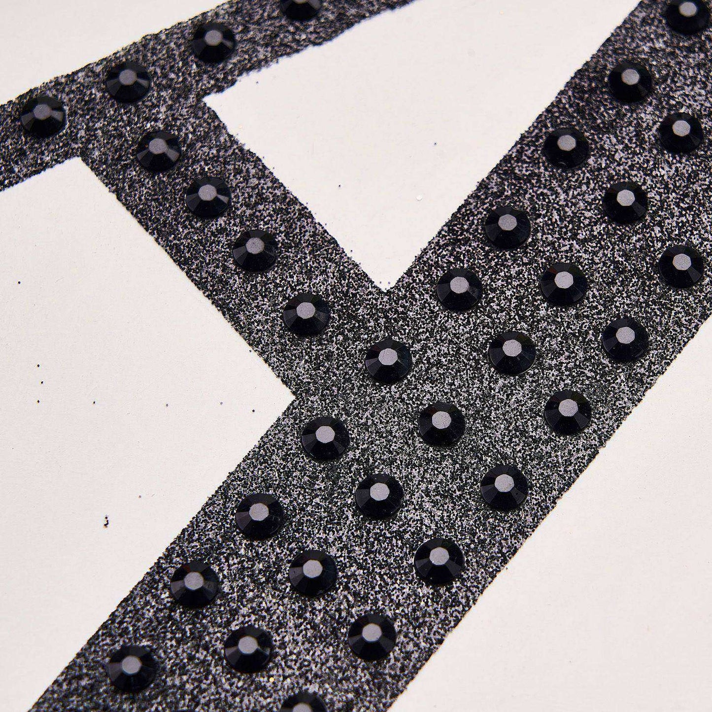 Black decorative rhinestone letter sticker "P" for DIY crafts.