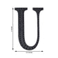 Black decorative rhinestone letter sticker "U" for DIY crafts.