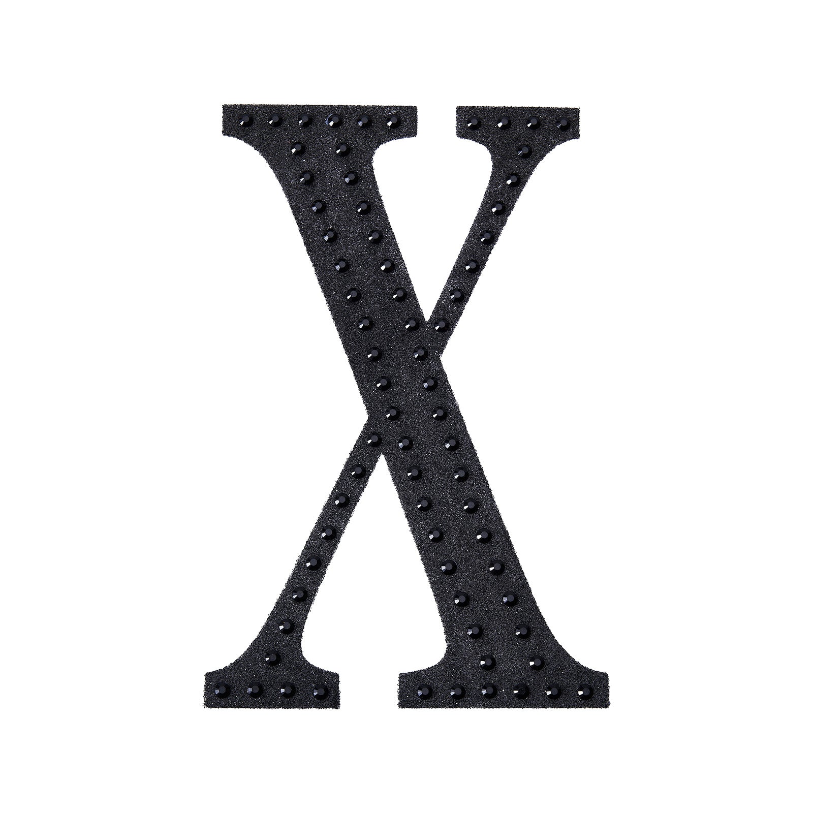 Black decorative rhinestone letter sticker "X" for DIY crafts.