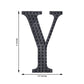 4" Black Rhinestone Letter Y Sticker for DIY Crafts