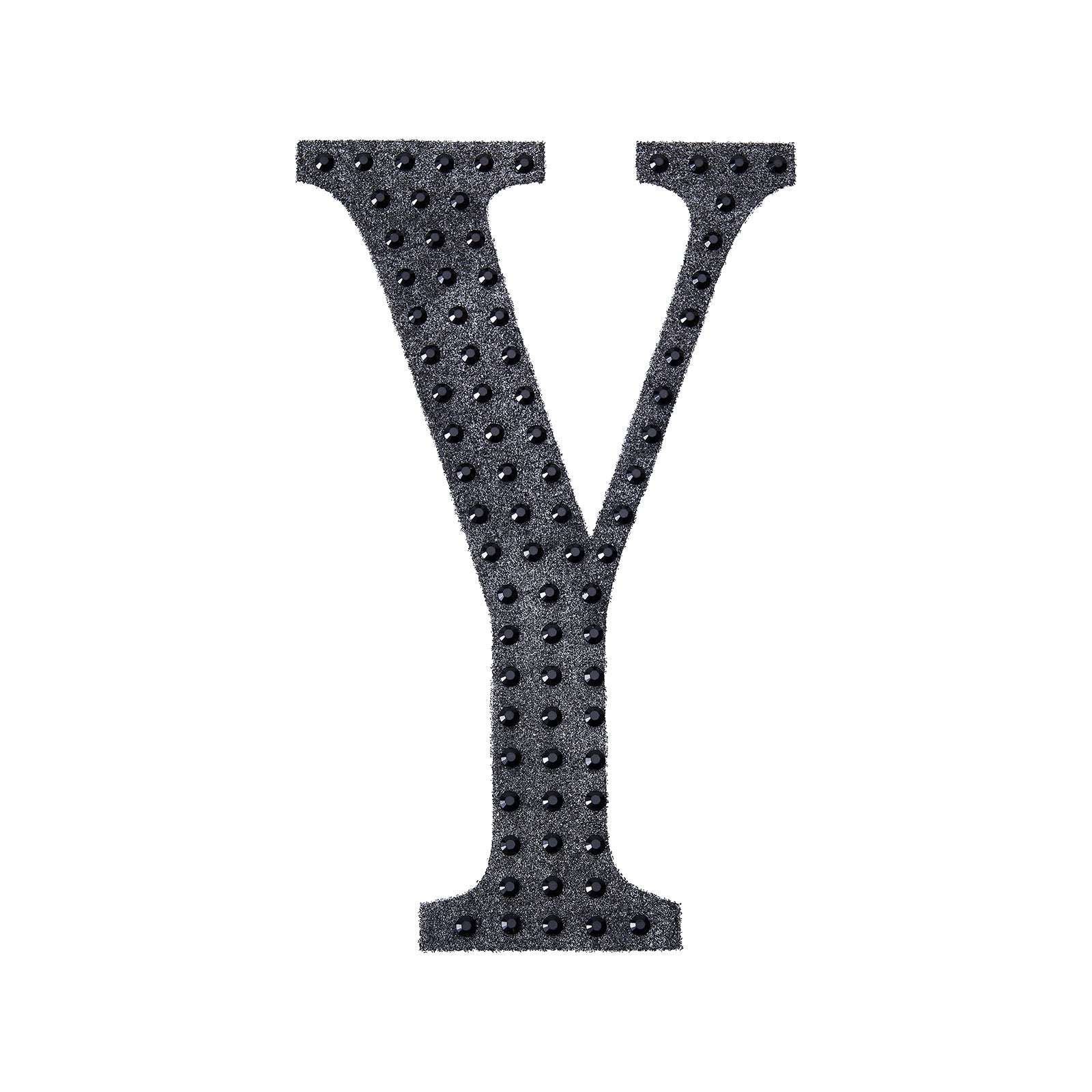 Black decorative rhinestone letter sticker "Y" for DIY crafts.