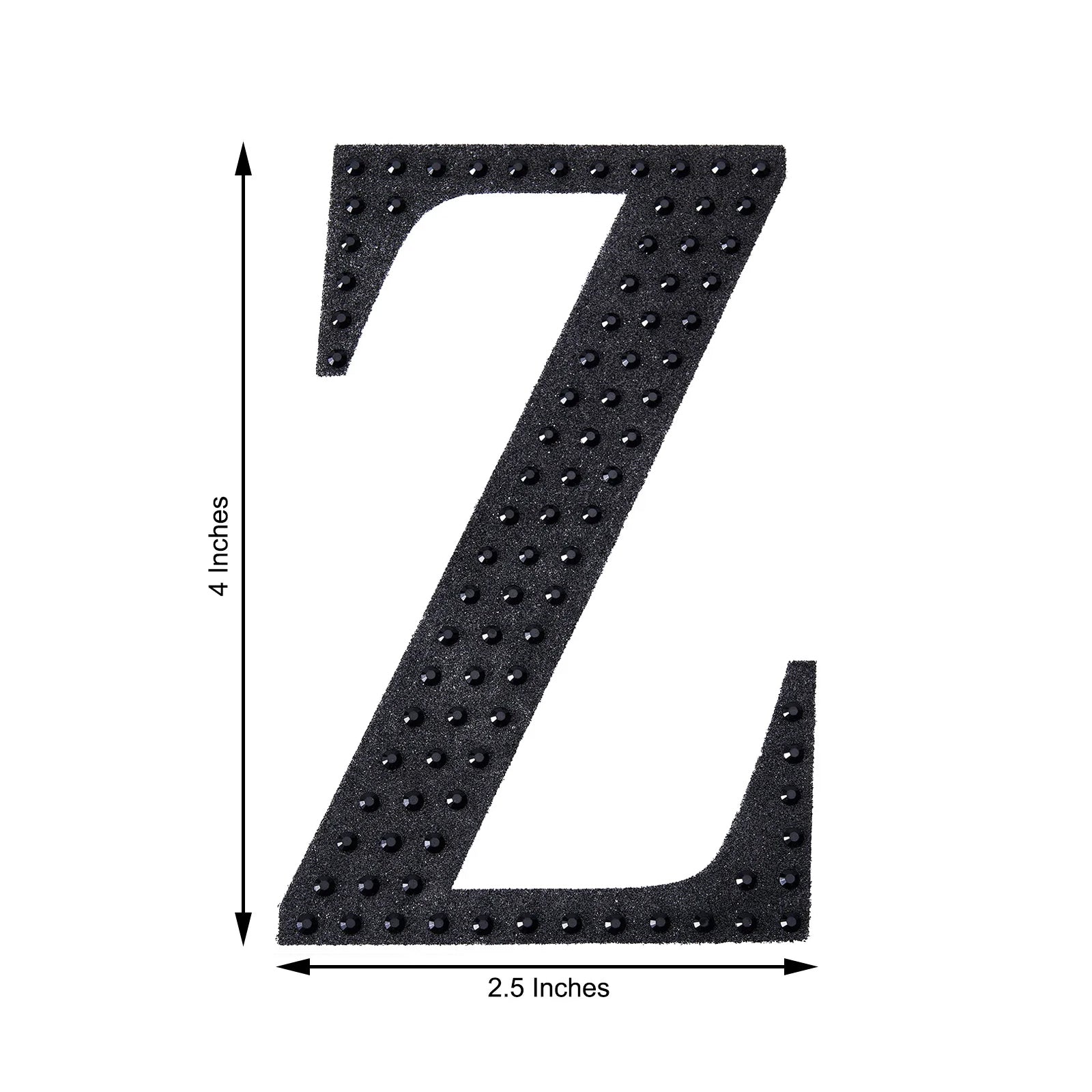 Black decorative rhinestone letter "Z" sticker for DIY crafts.