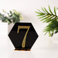 Gold decorative rhinestone number 7 sticker on a hexagon base.