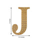 Gold decorative rhinestone letter sticker "J" for DIY crafts.
