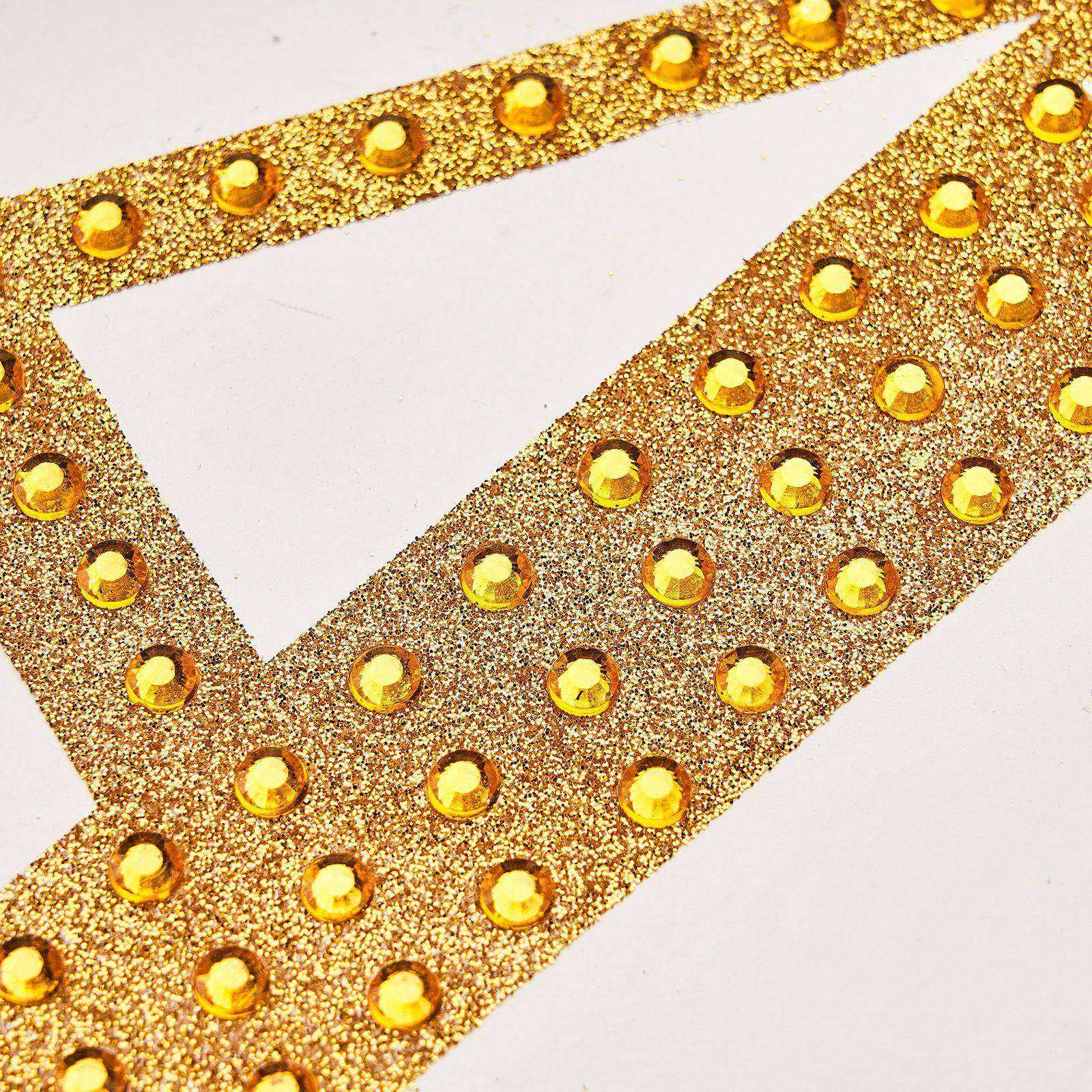Stickers 4 Inch Gold Decorative Rhinestone Alphabet Letter M