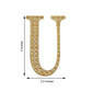Decorative 4 Inch Gold Rhinestone Alphabet Letter U Stickers 