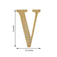 Gold rhinestone letter "V" sticker for DIY crafts, 4 inches tall.