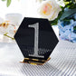 Silver decorative rhinestone number sticker "1" on a black hexagon base.
