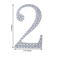 Decorative 4 Inch Silver Rhinestone Number 2 Stickers 