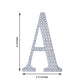 Silver decorative rhinestone letter "A" sticker for DIY crafts.
