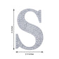 Silver decorative rhinestone letter "S" sticker for DIY crafts.