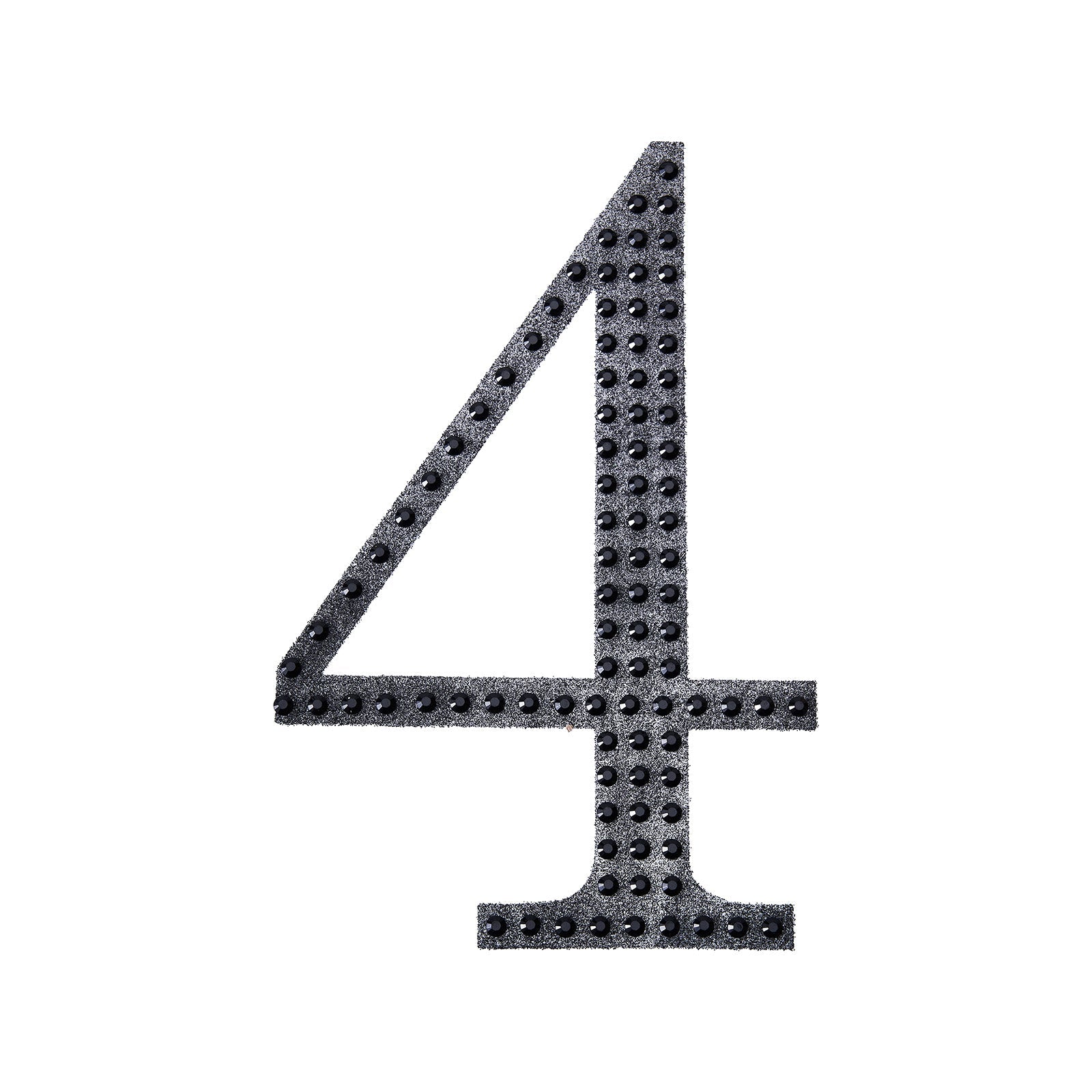 DIY Crafts 6 Inch Black Decorative Rhinestone Number 4 Sticker#whtbkgd