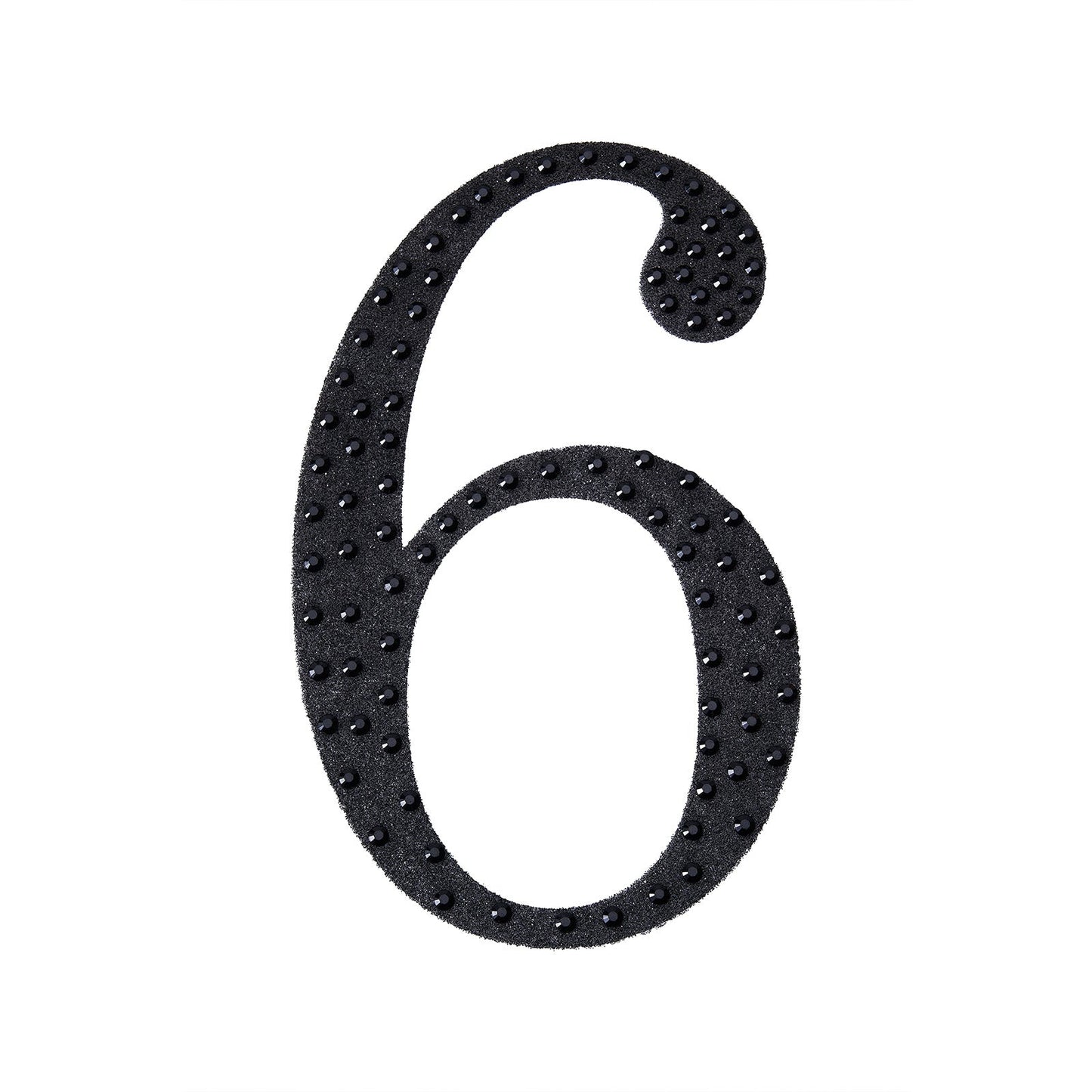 DIY Crafts 6 Inch Black Decorative Rhinestone Number 6 Stickers#whtbkgd