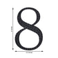 Decorative 6 Inch Black Rhinestone Number 8 Stickers DIY Crafts 