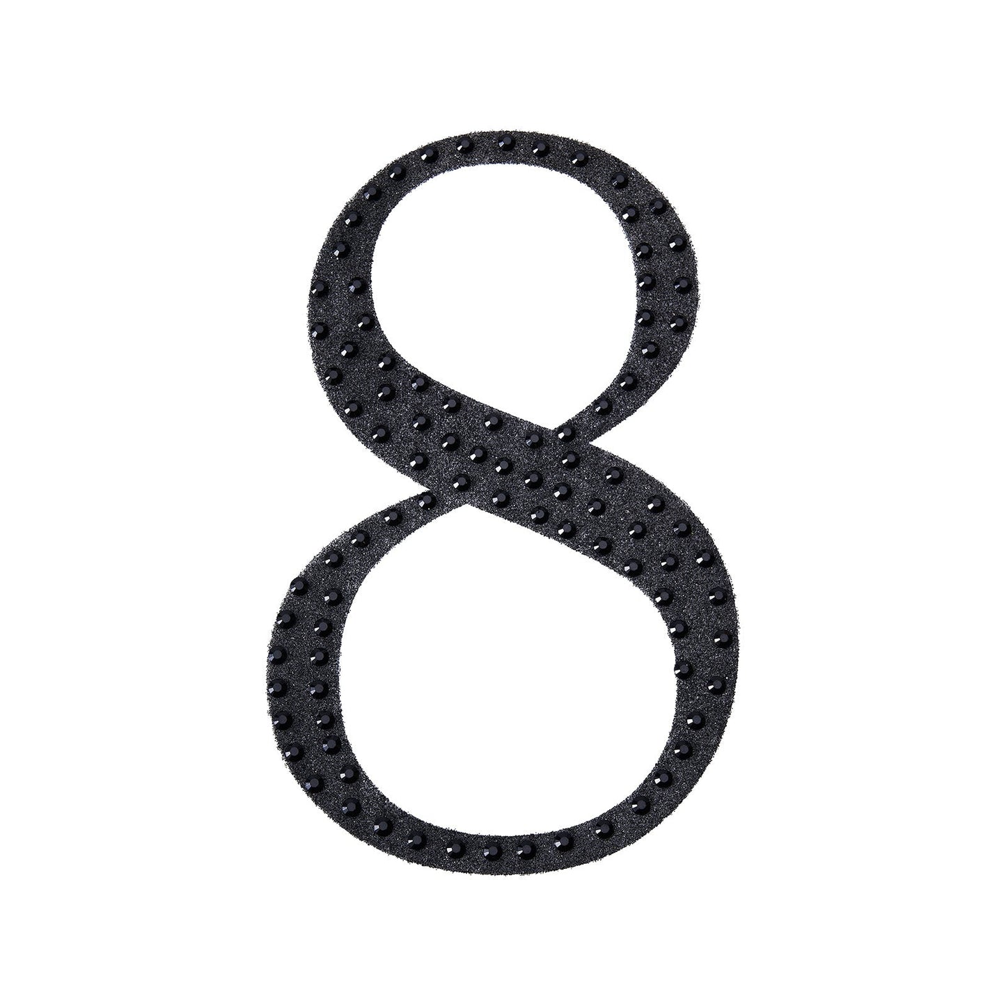 DIY Crafts 6 Inch Black Decorative Rhinestone Number 8 Stickers#whtbkgd