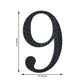 Decorative 6 Inch Black Rhinestone Number 9 Stickers DIY Crafts 